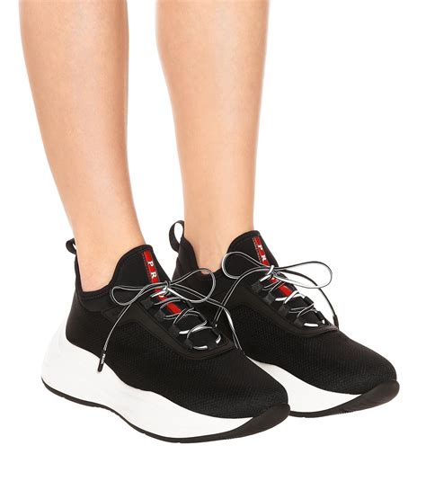 prada mesh and neoprene sneakers|prada sneakers women sale.